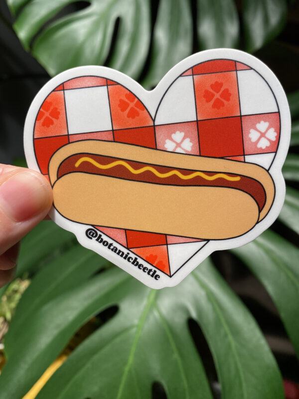 Hot Dog Heart Sticker