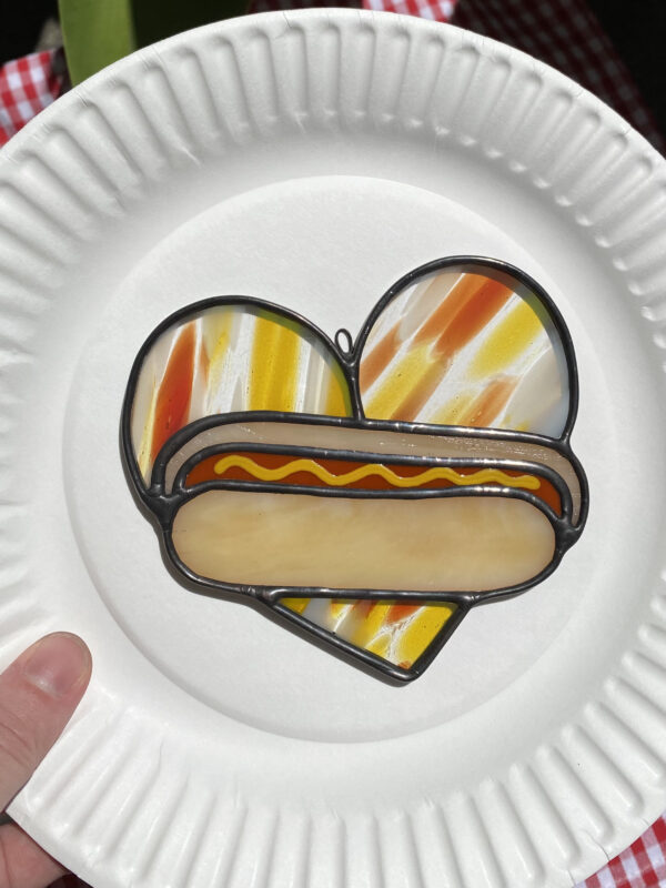 Mini hot dog heart - red/yellow with mustard - Image 3