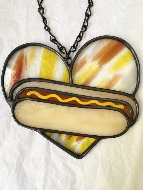 Mini hot dog heart - red/yellow with mustard - Image 2