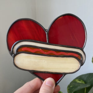 Mini hot dog heart - ketchup lovers only!