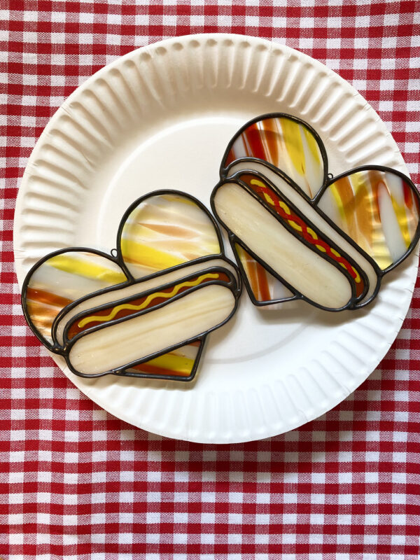 Mini hot dog heart - red/yellow with mustard - Image 3