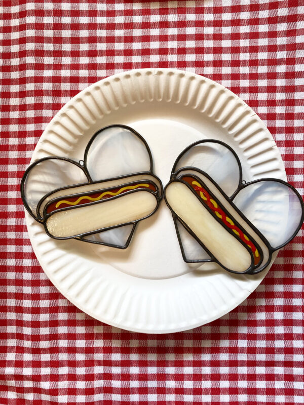 Mini hot dog heart - wispy white with ketchup and mustard - Image 3